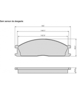 PASTILHA FREIO - PF C/ALARME  D NISSAN FRONTIER 2.8 TDI  SISTEMAAKEBONO BENDIX
