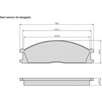 PASTILHA FREIO - PF C/ALARME  D NISSAN FRONTIER 2.8 TDI  SISTEMAAKEBONO BENDIX