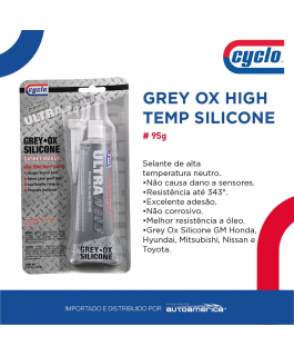 Silicone Cinza - 343 Graus - 95g - Grey Ox Hi-temp Rtv Silicone Gasket Maker