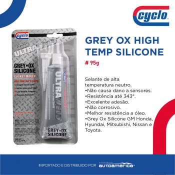 Silicone Cinza - 343 Graus - 95g - Grey Ox Hi-temp Rtv Silicone Gasket Maker