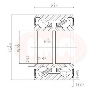 Rolamento Roda Tras. - Gm - Novo Corsa 02...  Meriva 1.8 8/16v  1.4 8v 03...