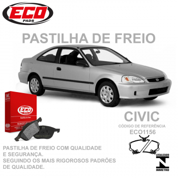 PASTILHA FREIO - DIANTEIRA   - .  HONDA CIVIC EX, LX, LXB ECOPADS