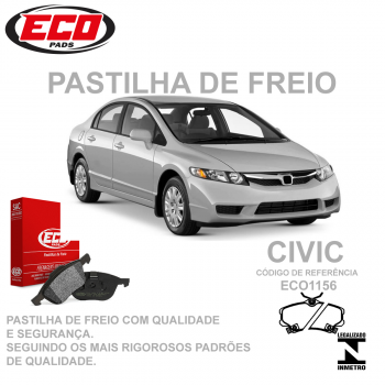 PASTILHA FREIO - DIANTEIRA   - .  HONDA CIVIC EX, LX, LXB ECOPADS