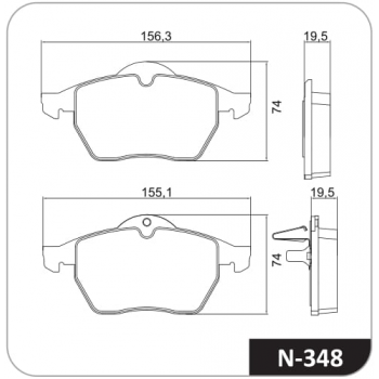 PASTILHA - GM CALIBRA 2.0I 16V 4X4 - TURBO 94/97 D TEVES  GM CALIBRA 2.5 V6 94/97 D TEVES  GM VECTRA 2.0 16V CD 96/98 D COBREQ