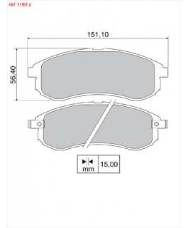 PASTILHA FREIO - PF C/ALARME  D MITSUBISHI L200 2.5  SISTEMAAKEBONO BENDIX