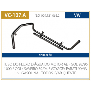 Tubo Dagua - Gol / Saveiro Cht 1.6 / Gol 1000 C/ Ar Quente, Gasolina  Todos.