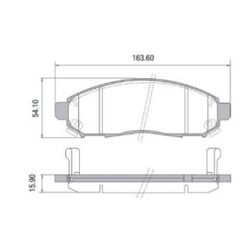 Pastilha Freio - Nissan - Frontier - 01/2008 - 12/2015 - Com Abs - 2.5 16v - Akebono - Dianteiro