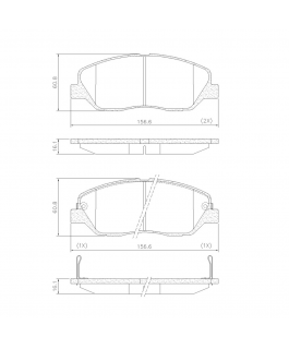 Pastilha-hyundai / Kia - Genesis / Mohave / Santa FÉ / Sorento - 01/2006 - 12/2014 - Com Abs - 2.4 16v / 2.7 V6 / 2.8 V6