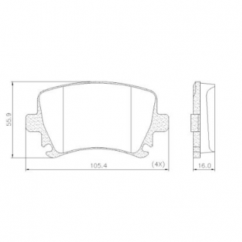 PASTILHA-VW - BORA / JETTA / NEW BEETLE / SAVEIRO / TIGUAN - 01/2005 - 12/2018 - COM ABS - 1.6 16V / 2.0 / 2.0 16V / 2.0 LONAFLEX