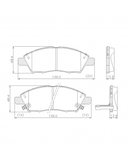 Pastilha Freio - Nissan - March / Versa - 01/2012 - 06/2018 - Com Abs - 1.0 8v / 1.6 16v - Dianteiro