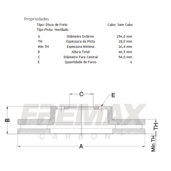 Disco De Freio,  Dianteiro, Ventilado - Mitsubishi L200 Triton 2008/2016