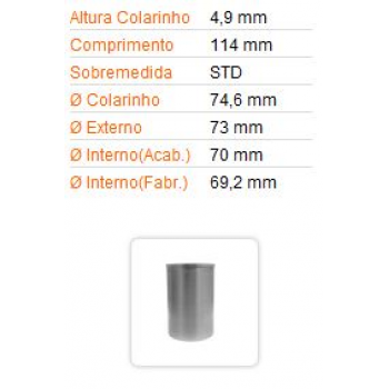 CAMISA DE CILINDRO FIRE 1.0 STD   - FIRE 16V / 8V 1.0L RIOSULENSE