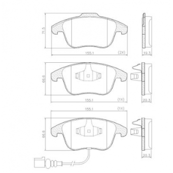 Pastilha Freio Jetta  ( C/ Anti - Ruido ) - Jetta 10/...,  Passat 10/...,  Tiguan 2.0, Tiguan 2.0 Tsi 16v 10/..., Audi Q