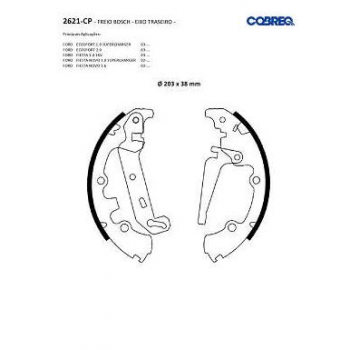 Sapata De Freio  (c/haste)  (c/gati - Ford - Ecosport / Fiesta - 01/2003 - 12/2012 - Sedan - Sem Abs - 1.0 8v Supercharg