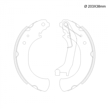 Sapata De Freio  (c/haste) - CitroËn  C3 2012/...,  Peugeot  208  2012/....