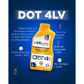 Fluido Para Freio Hi Tech Dot4 Lv 500ml.