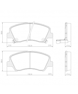 PASTILHA FREIO - DIANTEIRO - HYUNDAI HB20,HB20S,HB20X 1.6 2020/... FRASLE