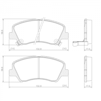 PASTILHA FREIO - DIANTEIRO - HYUNDAI HB20,HB20S,HB20X 1.6 2020/... FRASLE