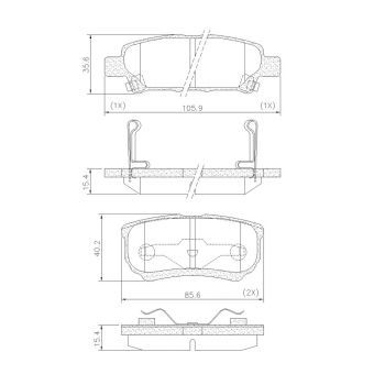 Pastilha Freio - Traseira; Jeep Compass 2.0 16v 2011/2015;  Mitsubishi Lancer 2.0 2011/2019,  C/anti-ruido