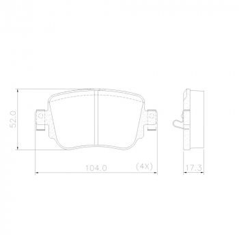 Pastilha Freio - Traseira; Vw Golf 2.0 Tsi 2.0 16v 2013/2018; Audi A1 1.4,1.8 16v Tfsi/ea211 2012/2018