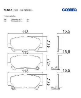 Pastilha Freio Traseira -  Gm Trailblazer 2.8, 3.6 2012/...