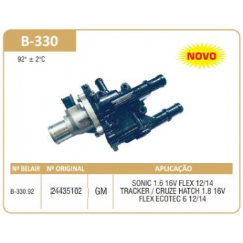 VÁlvula TermostÁtica (  Vc433al + Vt56992 ) - Sonic 1.6 16v Flex 12/14 Tracker/cruze H