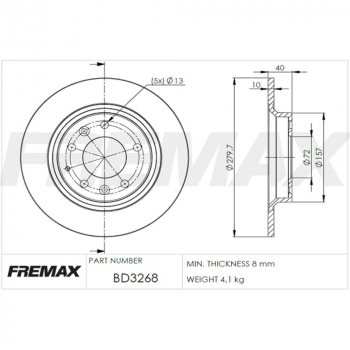 Disco De Freio (traseiro - Solido) - Mazda - 626 - 2.0 16v Ditd 1998 - 1999