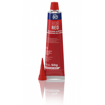 Silicone Vermelho 50g - Silicone AcÉtico Red (vermelho), Resistente A Altas Temperaturas Do Tipo Rtv (vulcaniza A Temper
