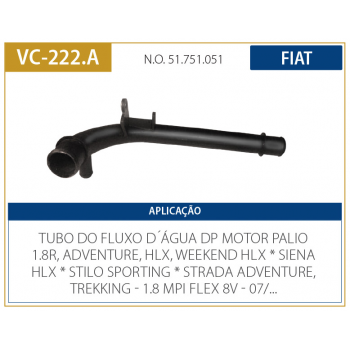 Tubo Dagua - Palio 1.8r / Siena / Stilo Sporting / Strada -  06/... - 1.8 Mpi Flex 8v