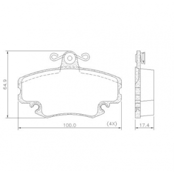 PASTILHA FREIO CLIO S/SENSOR LONAFLEX